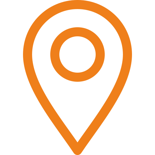 Orange location pin icon indicating a place on a map